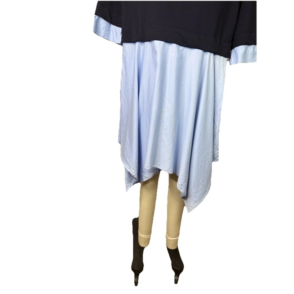 Zara Woman Women's Overlay Dress Twofer Navy Blue Size Small Flowy - Picture 2 of 8